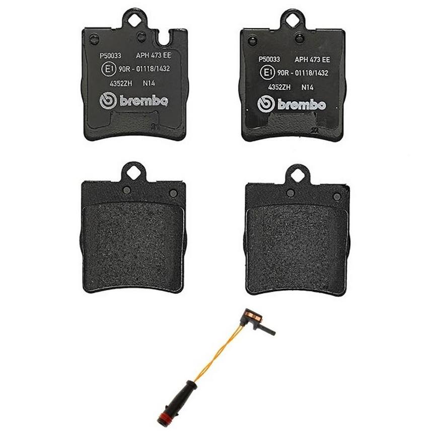 Mercedes Brakes Set Kit - Pads Rear (Low-Met) (with Sensor) 005420192041 - Brembo 2662145KIT